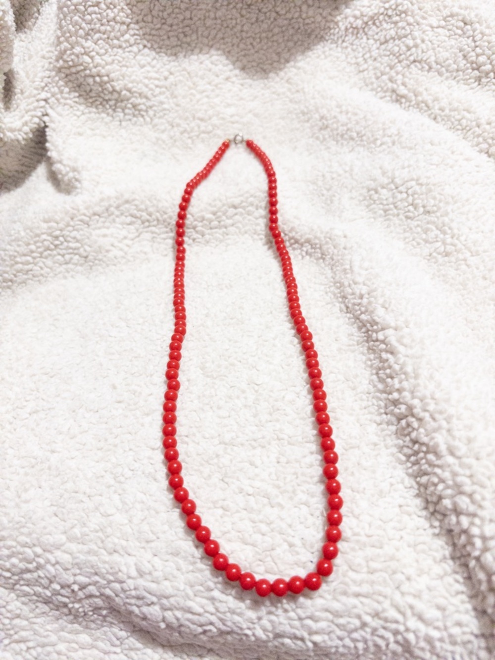 Red Beaded Necklace - Classic Women's Jewelry